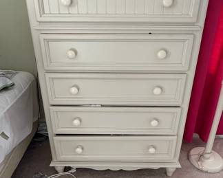 White Beadboard Drawer Chest