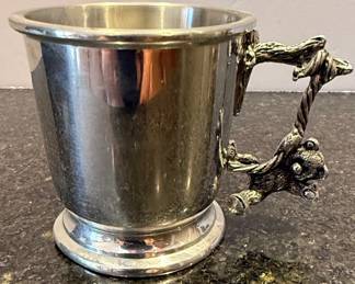 Pewter Baby Cup with Animal Handle