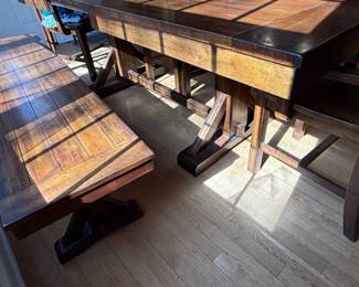 World Market Verona Trestle Dining Table Set with Bench and Chairs