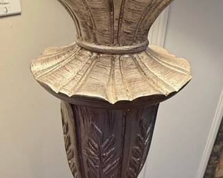 Vintage Torchiere Floor Lamp with Acanthus Leaf Motif 