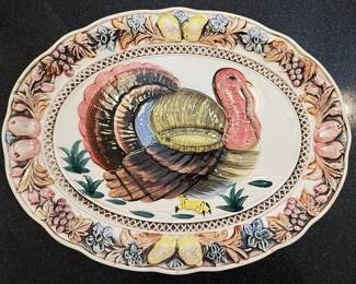 Vintage Gailstyn Sutton Hand-Painted Turkey Serving Platter