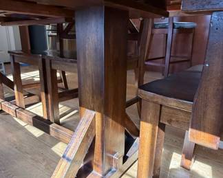 World Market Verona Trestle Dining Table Set with Bench and Chairs 