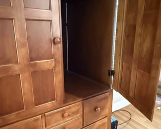 Shaker Style Cherry Armoire with Drawers 