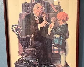 Set of Three Norman Rockwell Prints: 'The Doctor and the Doll', 'The Golden Rule', and 'The Tattletale'