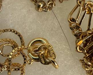 Lot of Mixed Sterling Silver and Gold Plated Necklaces 