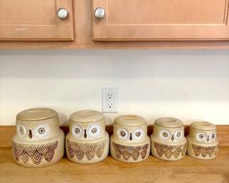 Vintage Owl Canister Set