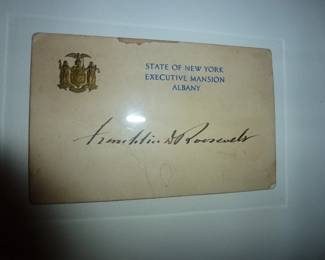 SIGNED FRANKLIN D. ROOSEVELT GOVERNORS CARD