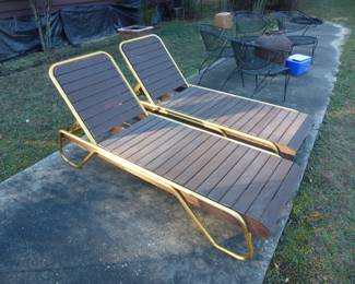 ORIGINAL SUN LOUNGER CHAISE CHAIRS SAME AS IN THE MOVIE GOLDFINGER FROM THE FONTAINBLEAU HOTEL
