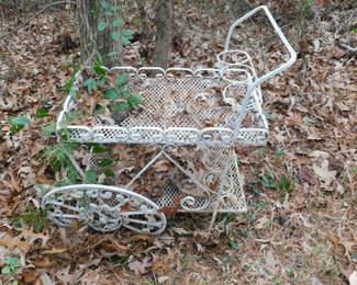 VINTAGE IRON BEVERAGE CART 