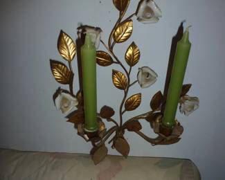 VINTAGE TOLE CANDLE HOLDER