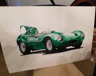 ORIGINAL PAINTING OF JAGUAR RACE CAR