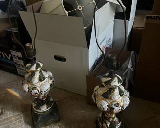 ANTIQUE ITALIAN PORCELAIN LAMPS IN PRISTINE CONDITION!
