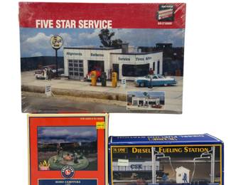 O27 Scenery Bulidings LOT Walthers Service Lionel Hobo Campfire K-Line Fueling