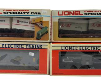 O27 4 Train Cars Lionel Boxcars Piggy Back 19726 6135 9222 9333
