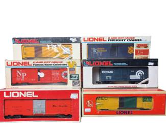 O27 LOT QTY=6 Lionel Boxcars