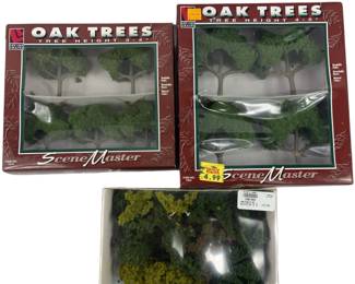 LOT Train Scenery Oak Trees Life-Like 2 Boxes + More