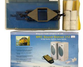 O27 MRC Sound Station 312 Speakers + #o-1 Rail Cleaner Car