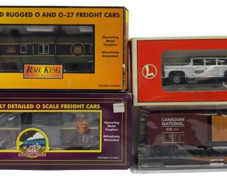 O27 LOT 3 Train Cars Rail King Bay Caboose MTH Box Lionel NYC Crew