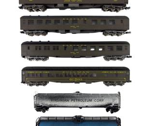N LOT 6 Train Cars Passenger Pullman Santa Fe Petroleum Tank
