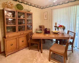 MCM BLONDE WOOD DINING ROOM SET