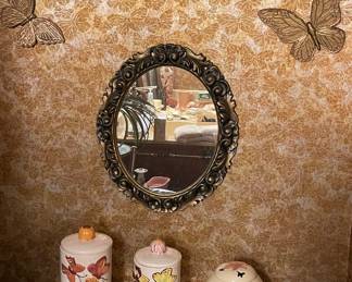 RETRO CANISTERS, BUTTERFLY DECOR