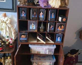 Fontanini Christmas ornament collection, and cabinet 