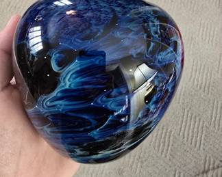 osh Simpson Signed art glass Bowl 1986