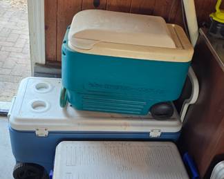 Numerous coolers.