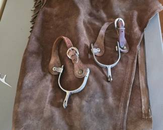 vintage leather chaps and spurs 