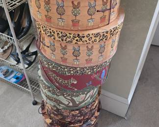 hand painted hat box's 