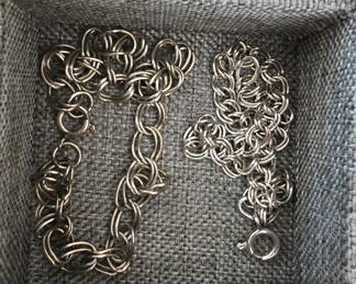 Sterling Silver jewelry Two charm bracelets.