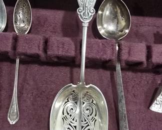 antique sterling silver ice spoon 