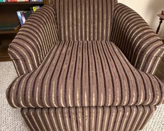 Striped Swivel Rocking Chair