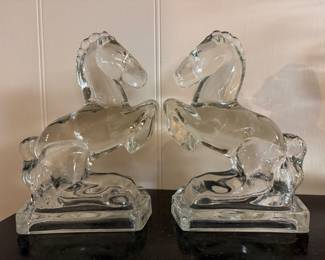 Glass Stallion Book Ends