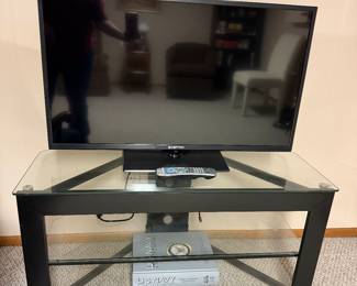 Black Metal and Glass TV Stand; Sceptre 40in TV