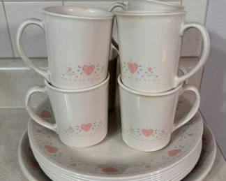 Corelle Forever Hearts Dinnerware Set 21pc