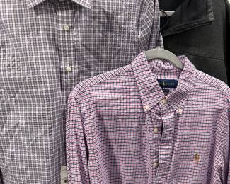 Name brand men’s clothing, including Ralph Lauren,  Stafford, Hollister, Old Navy and more! 