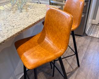Nice faux leather bar/island chairs - three available!! 