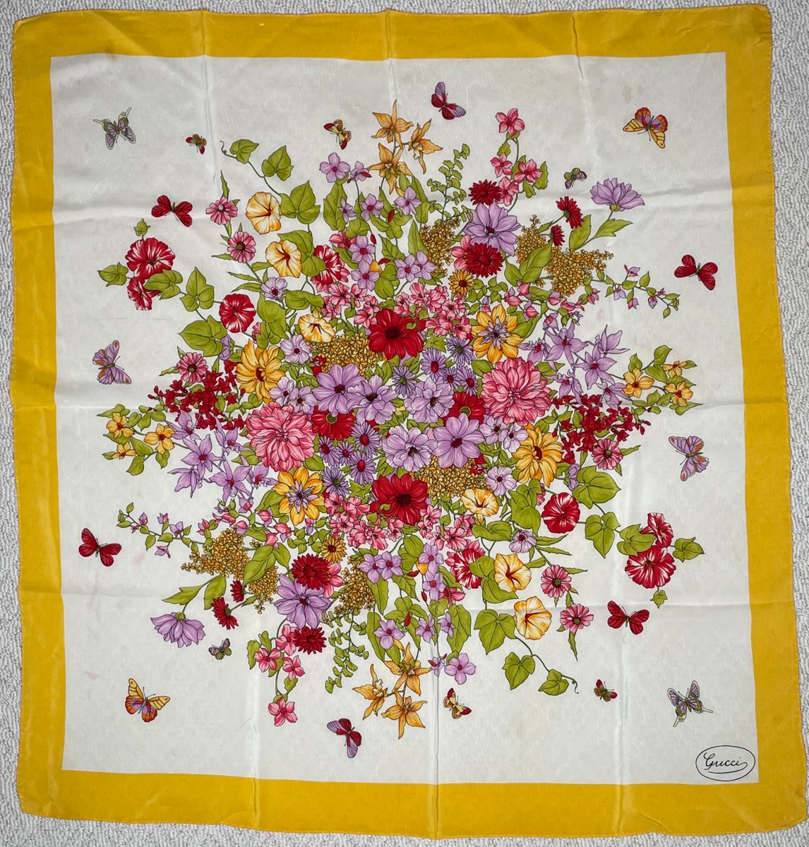 Gucci floral silk scarf