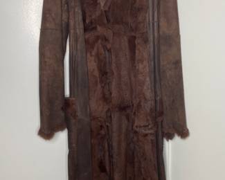 Shearling fur trim jacket 