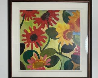 Kim Parker framed art print of the painting "Gerber Daisy I"