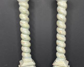 Wood turned candlesticks 