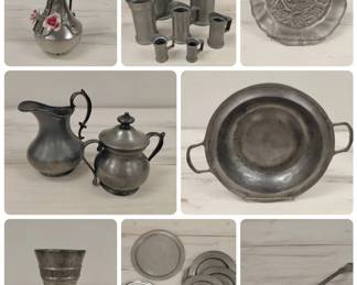 Stamped Pewter Servingware Collection