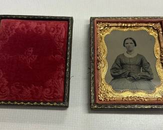 Collodion Positive Woman with Lace Gloves