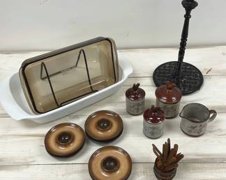 1980s Rustic Revival Kitchen Dishes