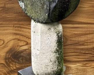 Outdoor Modern Solid Rock Sculpture Birdbath