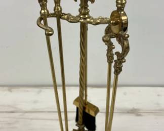 Napoleon III Style Brass Fireplace Tools