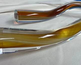 Massive Twisted Fusion Z Art Glass Sculpture By Artist Chip Scarborough