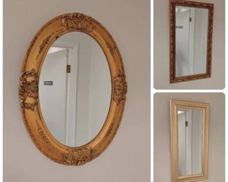 Faux Gilded Mirror Trio