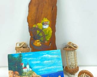 Vintage Seafarer Decor And Handpainted Artwork